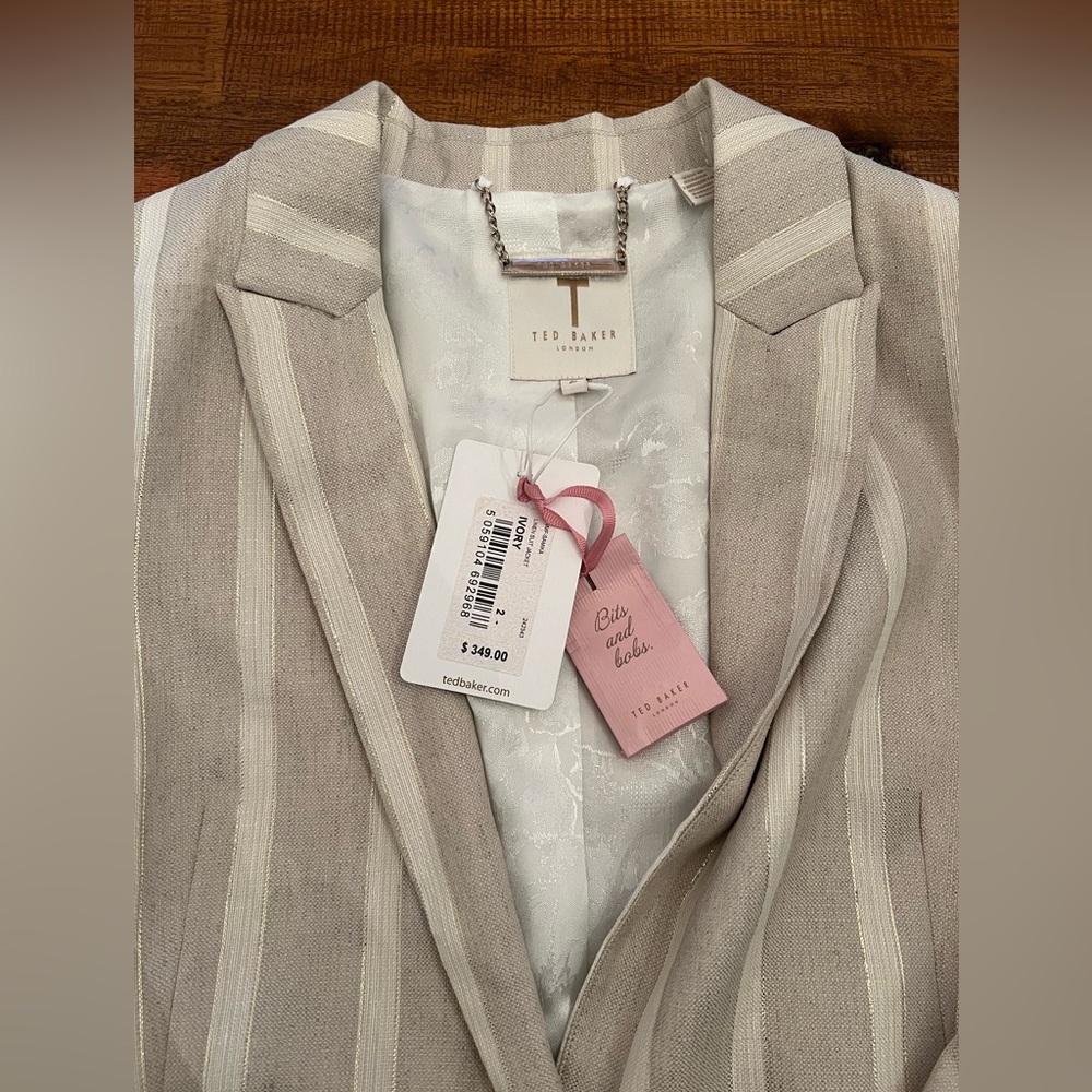 TED BAKER | Samika Striped Linen Jacket - Picture 7 of 7